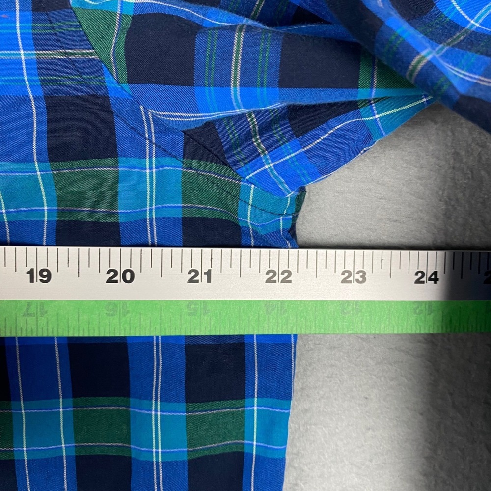 Nautica Classic Fit Plaid Wrinkle Resistant Button Down Shirt Mens M Blue Green - Picture 6 of 7
